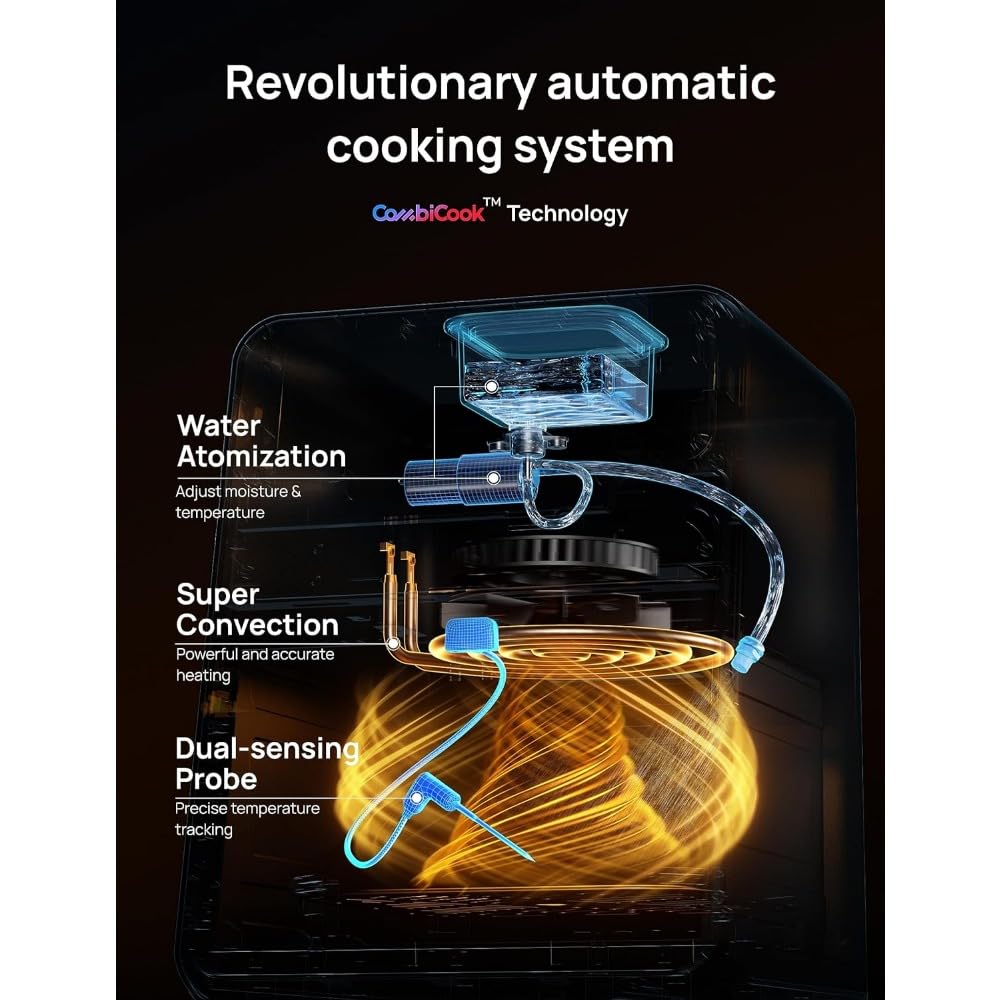 6 QT Smart Heißluftfritteuse mit fortschrittlicher Kochsonde und Wasserzerstäuber
