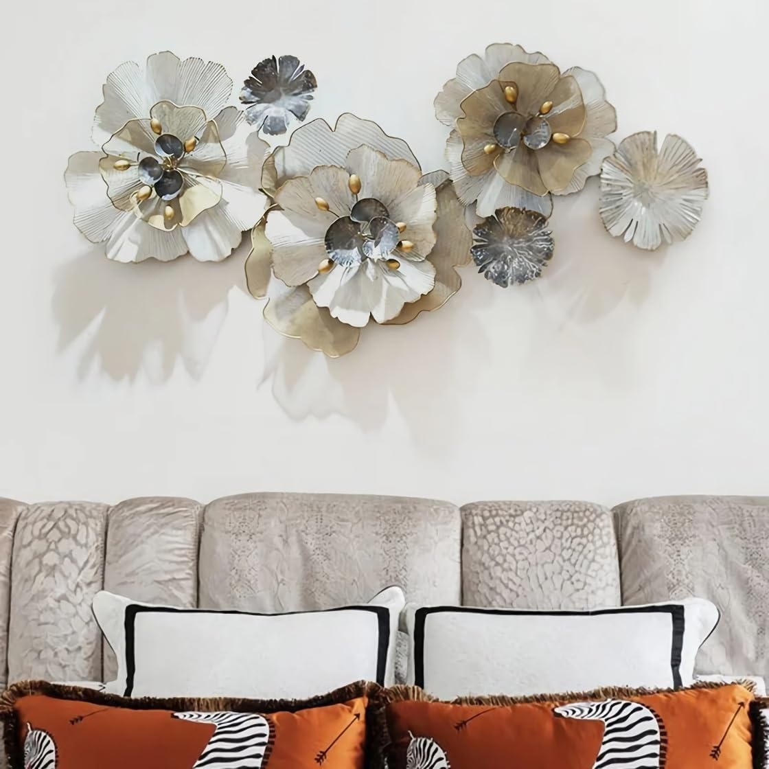 Elegant 3D Iron Flower Wall Decor