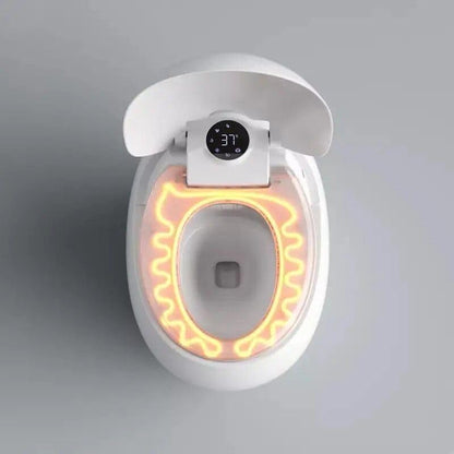 Deluxe Egg-Shaped Smart Toilet with Foot Flush and Warm Air Drying