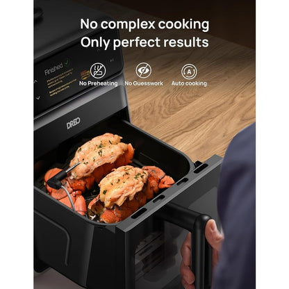 6 QT Smart Heißluftfritteuse mit fortschrittlicher Kochsonde und Wasserzerstäuber