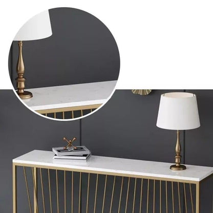 Minimalist Nordic Slate Iron Console Table for Modern Living Spaces
