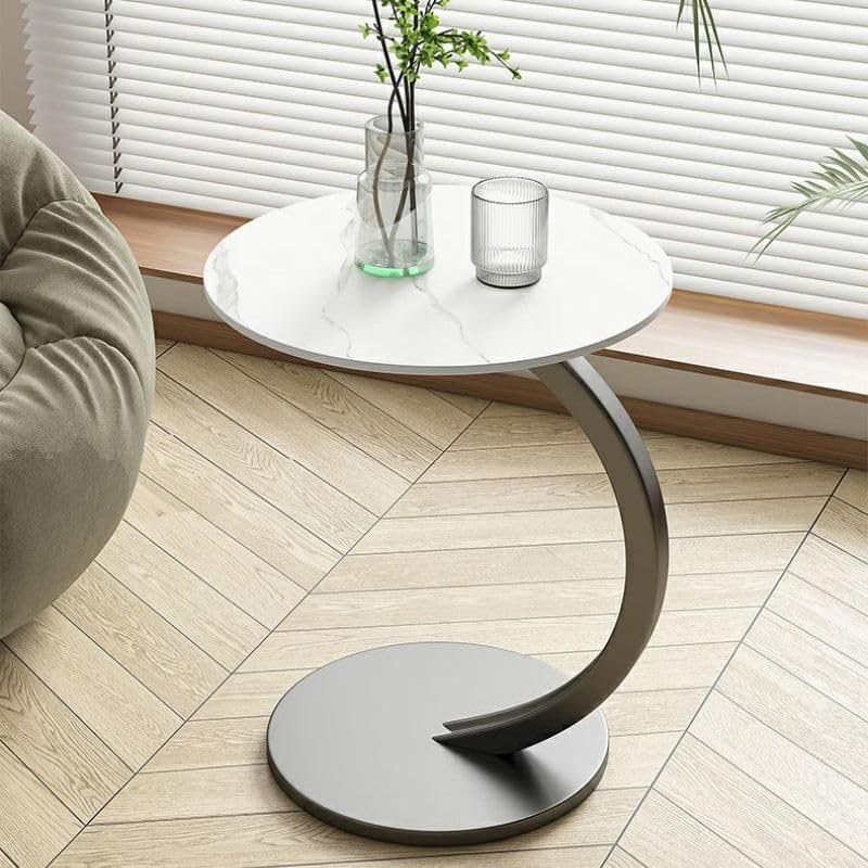 Sleek Nordic Metal Side Table - Modern Minimalist Coffee Table for Living &amp; Bedroom