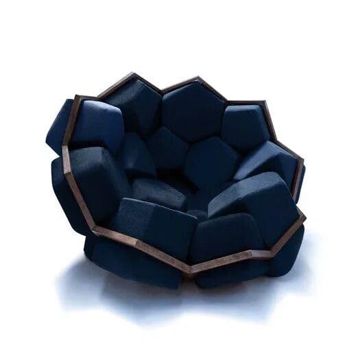 Artistic Quartz Armrest Leisure Chair – Modern Fabric Single Sofa for Home and Hotel