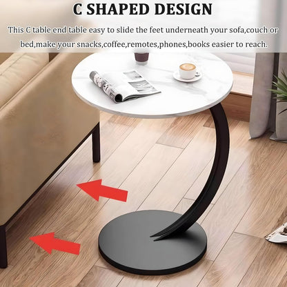 Sleek Nordic Metal Side Table - Modern Minimalist Coffee Table for Living &amp; Bedroom